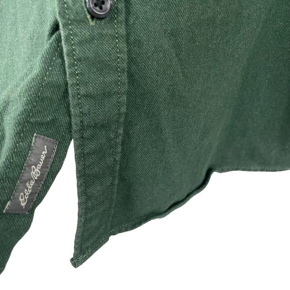 Eddie Bauer Dark Green Flannel Button Up Big and Tall Mens 2XL - Picture 3 of 8